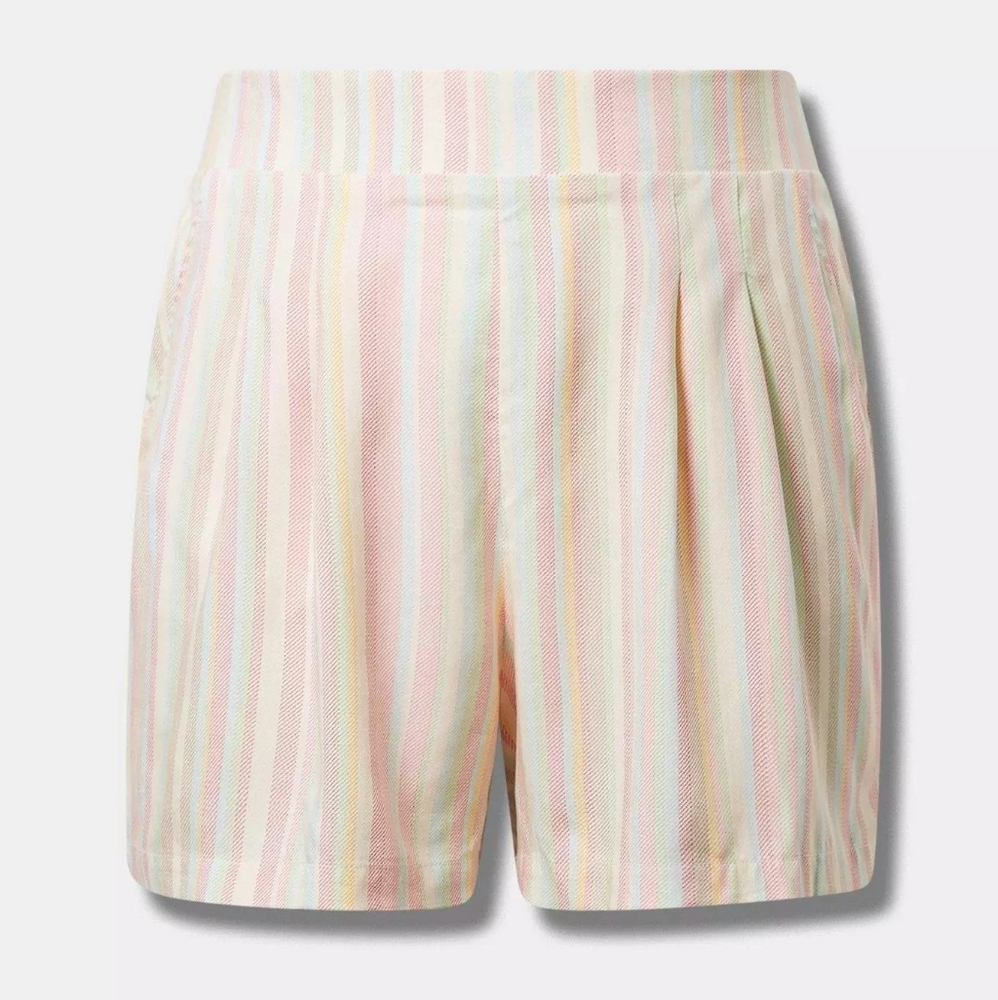 Never Worn! Torrid Multicolor Striped Challis Shorts (Torrid 0)